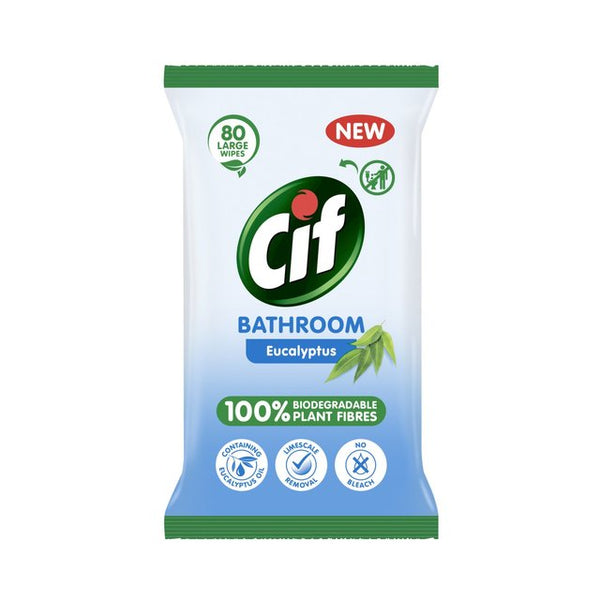 CIF Biodegradable Bathroom Wipes (80)