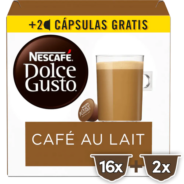 COFFEE CAFÉ AU LAIT DOLCE GUSTO 16+2 CAP