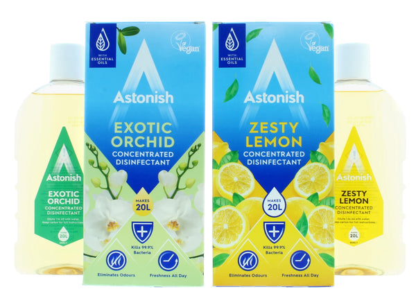 ASTONISH 500ML DISINFECTANT ASSORTED X2 (ZESTY LEMON & EXOTIC ORCHID)