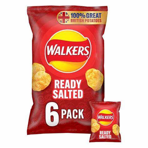 Walker's Ready Salted Crisps 6pk