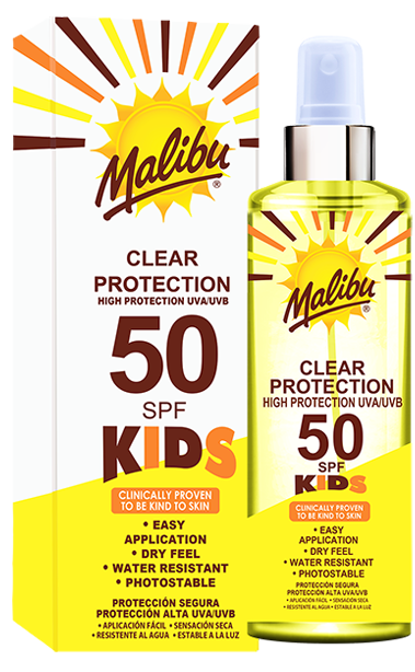 Malibu SPF50 Kids Clear Spray 250ml