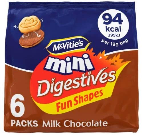 McVities Mini Choc Digestives 6 Pack 114g