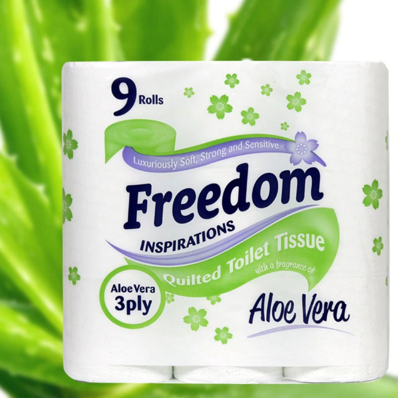 Freedom 9 Pack Inspirations Aloe Vera Soft Quilted Toilet Tissue Fragranced 9pk